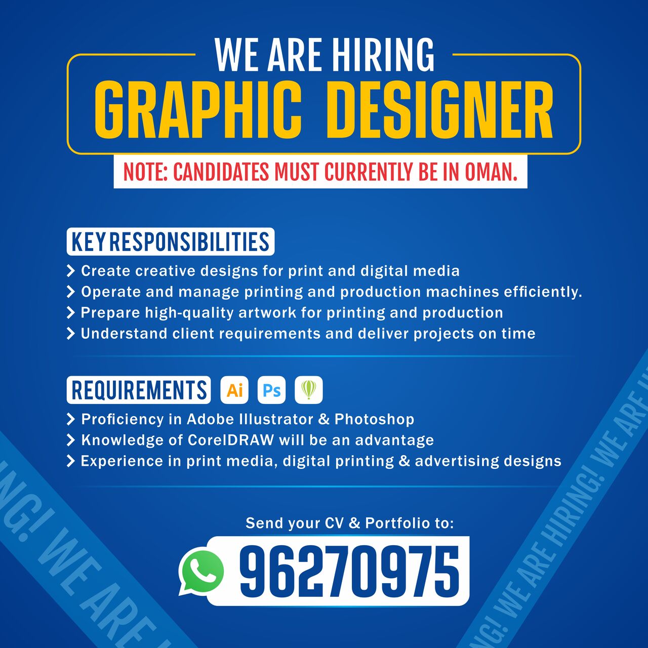 Graphic Designer Required In Oman | We Are Hiring