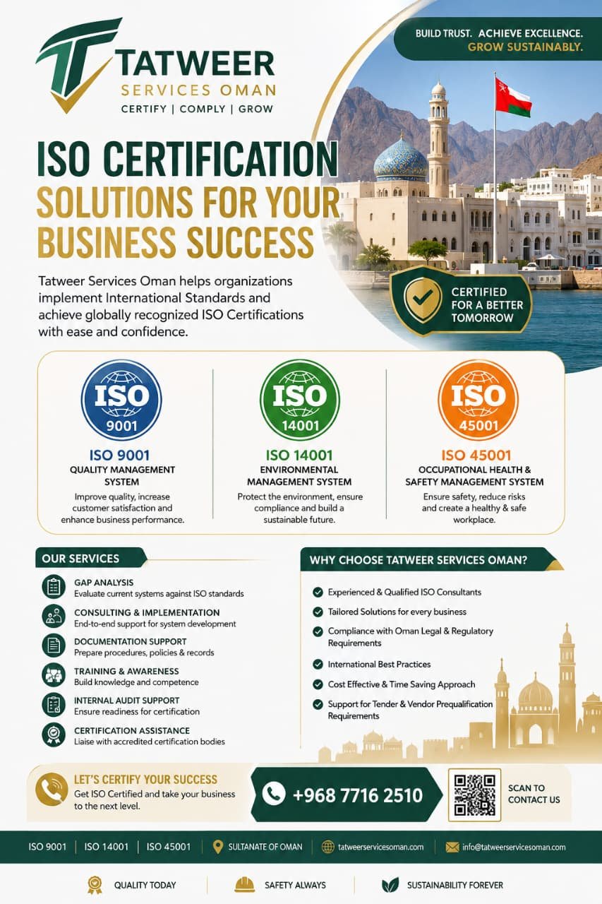 ISO Certification Services in Oman | ISO 9001, 14001 & 45001 photo 2